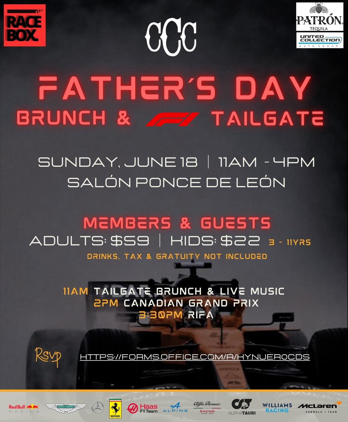 Read more about the article Father’s Day Brunch & F1 Tailgate